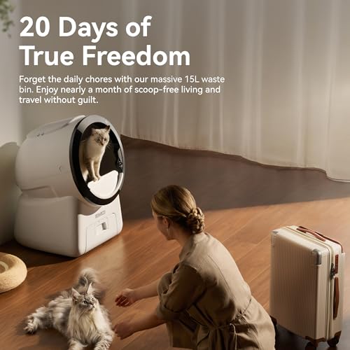 Image of CATLINK Scooper Robot Automatic, Self-Cleaning Cat Litter Box, 5G WiFi App Control & Multiple Cats Dual-Ai Camera Tracking, Auto Waste Packing, Smart Robot with Odor Control, Large