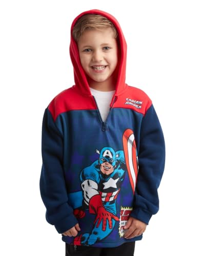 Image of Marvel Toddler Boys Quarter Zip Hoodie Fleece Graphic Pullover Hoodies