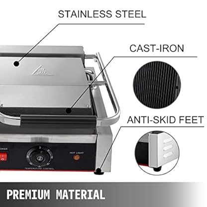 BuoQua Elektrogrill 3600W Kontaktgrill Paninigrill Plattengriller mit 2 Heizfläche Temperaturregelung von 50-300… – Bild 4