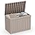ROJIK Outdoor Storage Housing Deck Box - Waterproof Patio Furniture, Garden Tools, Cushions, Pool Accessories Storage Bench with Lockable Lid and Side Handles (Cappuccino, 45 Gal)