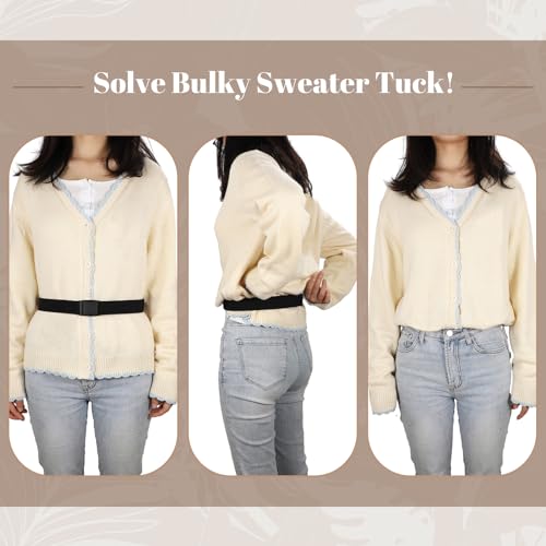 JASGOOD No Show Women Stretch Belt Invisible Elastic Web Strap Belt with Flat Buckle for Jeans Pants Dresses3