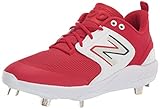 New Balance Men's Fresh Foam X 3000 V6 Metal Baseball Shoe, Red/White, 7