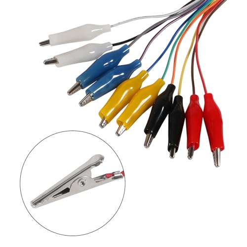 Image of 40PCS Alligator Clip to Male Jumper Wire Electrical Alligator Clip to Jump Wire Test Leads Jumper Wire Male to Alligator Clip Jumper Wire Female to Alligator Clip for Arduino(20cm)