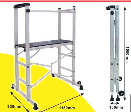 Échafaudage pliable Tec Hit 504150 compact et facile à ranger chez soi - 3