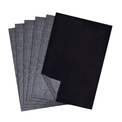 Visxcnu Hojas Papel Calco,A4 Papel de Carbón,Papel de Calco,Papel de Grafito,Papel Carbon,para Madera,Papel,Cerámica,Lienzo,50 Papel de Calco 21cm x 29.7cm （Negro）