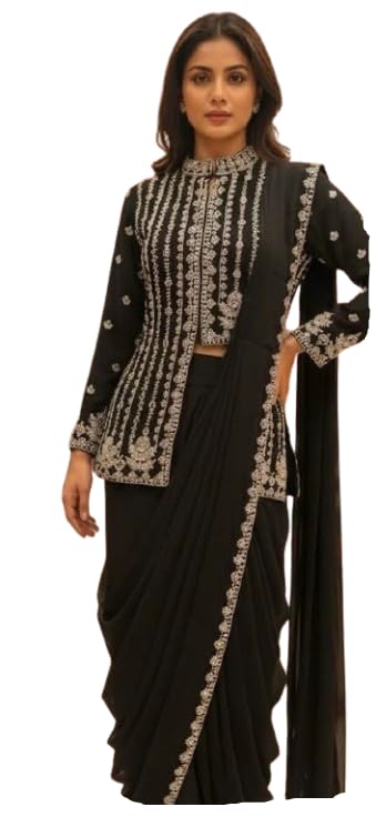 Lehenga Choli For Womens And Girls rangoli silk, with Super Trending Embroidery cording work ready to wear saree with full koti wedding new letest-image-19