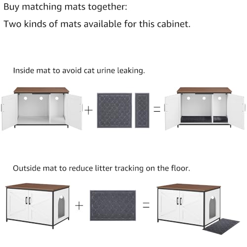 Unipaws Extra Large Cat Litter Box Enclosure with Top Opening and Removable Divider