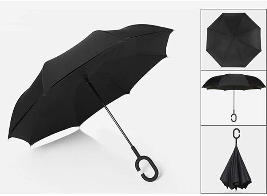 CFWSHJ Parapluie C Poignée Coupe-Vent Parapluie Pliant Inversé Homme Femme Soleil Pluie Voiture Parapluies Inversés Anti UV Auto Stand Parapluie Parapluie Extérieur(G)
