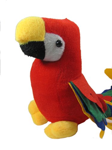 Image of Tickles Stuffed Soft Plush Toy Kids Birthday Macau Parrot (Size: 20 cm Color: Red)