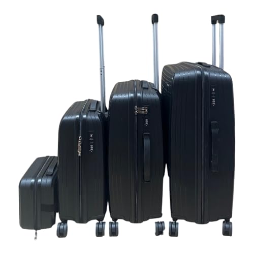 Suprills 4-Piece Luggage Set - Lightweight PP Shell Trolley Case with TSA Lock, Cabin Suitcase, 20" 24" 28" Suitcases, 14" Beauty Case, 360° Spinner Wheels - Image 5