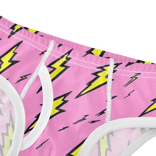 Wusikd Yellow Lightning Bolts Boys' Underwear Cotton Boys Briefs Soft Toddler Underwear 2T4