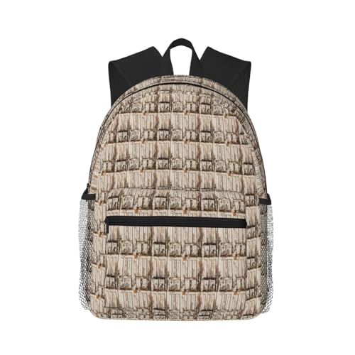 Sac à dos imprimé porte de grange avec bretelles ergonomiques pour ordinateur