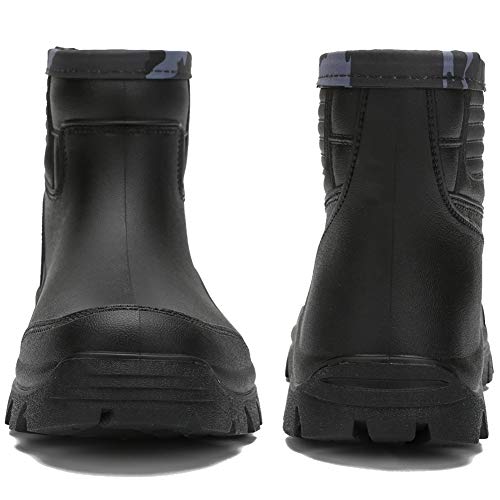 Enelauge SHBX-NX-061-BLACK-43 Men'S Waterproof Rain Short Boots Shoes Pvc Nonslip Rubber Rain Footwear Black 43-280Mm-10.5Us thumb #3