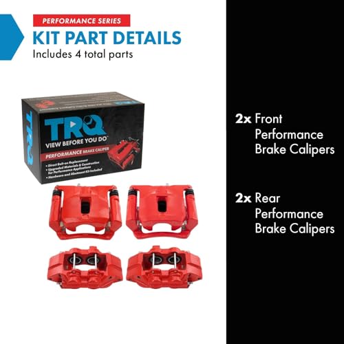 Image of TRQ Performance Front and Rear Brake Caliper Set Coated Brackets Compatible with 2015-2019 Chevrolet Colorado 2015-2019 GMC Canyon