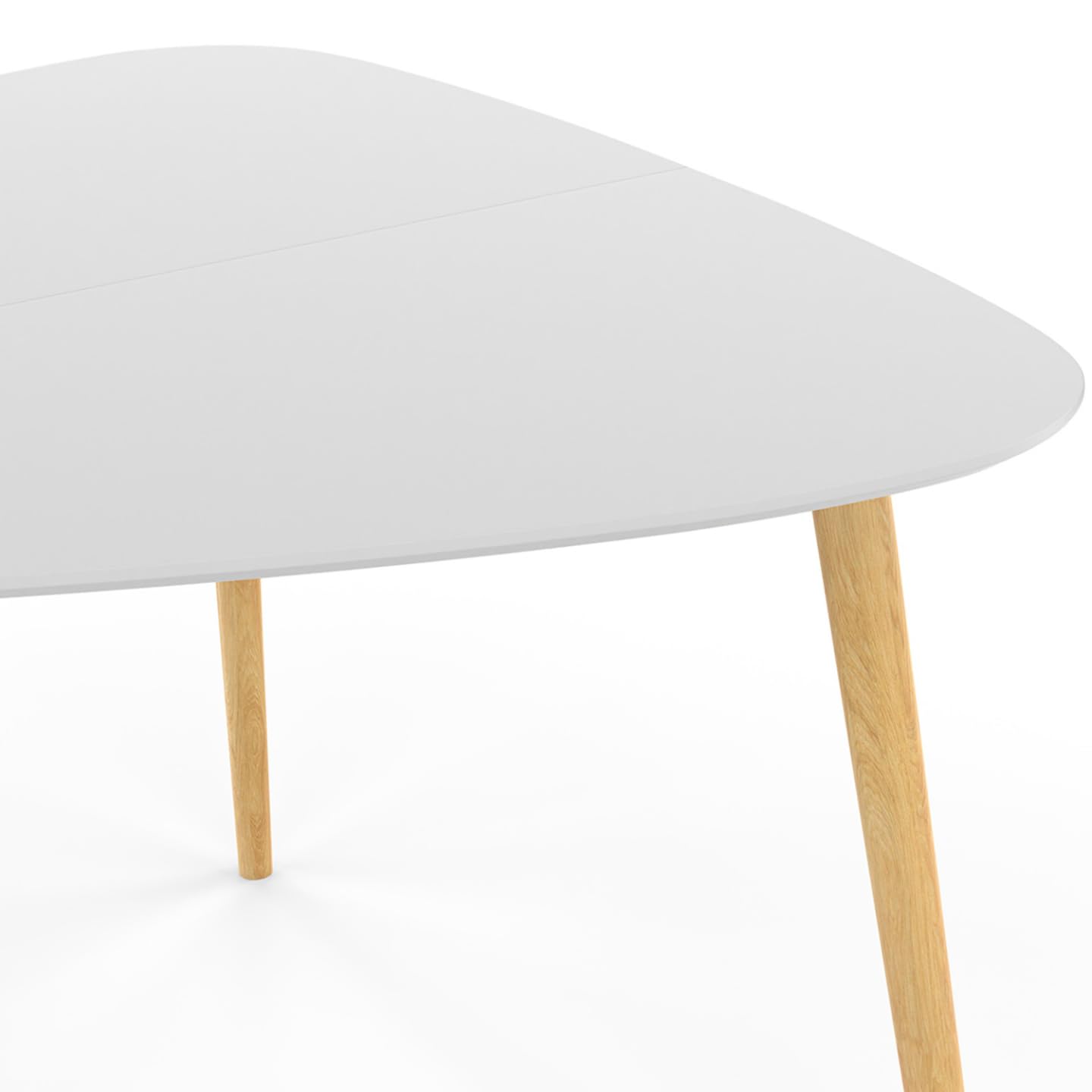 IDMarket - Tavolo da pranzo GAIA 4 persone piano bianco gambe in legno 110 cm