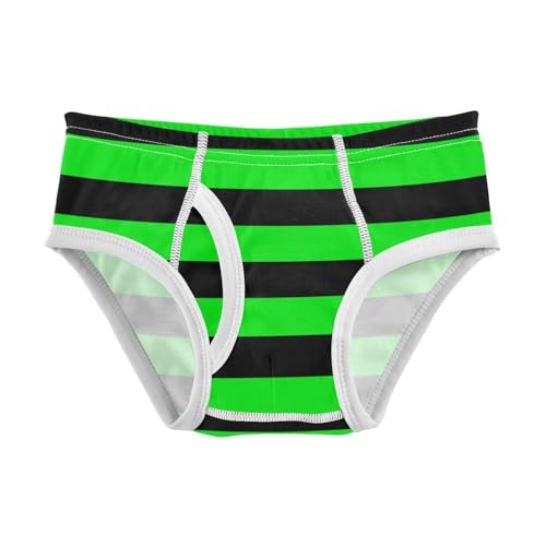 Black Green Stripe Toddler Boy's Underwear 2T