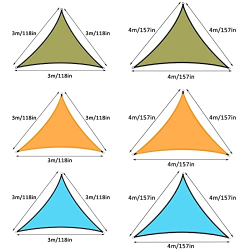 Triangle Sun Shade Sail - Patio Waterproof Shade Cover Pes Breathable & Uv-Light Resistant Sun Protection Garden Awnings With 316 Stainless Steel Fixing Hardwar #TOP4