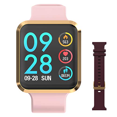 Smart Watch für Frauen Fitness Armbanduhr Voller Touchscreen IP68 Wasserdicht Fitness Tracker Sportuhr mit Schrittzähler Pulsuhren Stoppuhr