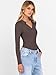 ANRABESS Women Long Sleeve Polo Shirts V Neck Slim Rib Knit Collared Dressy Business Casual Top 2025 Basic Tee Fall Outfits Coffee L