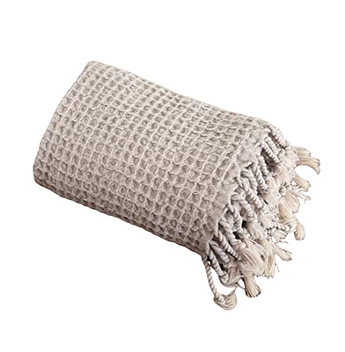 MyAprils Turkish Decorative Bath Towel for Hand, Face, Hair - 100% Cotton Beige 19x40 inches