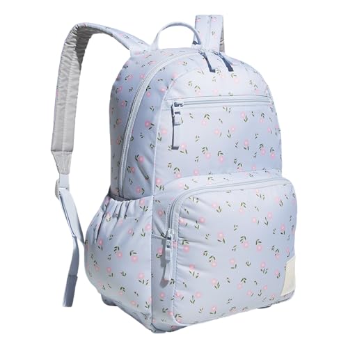 adidas Lineage Backpack for Laptop School and Travel 22L Ditsy Floral Crystal Sky OSFA