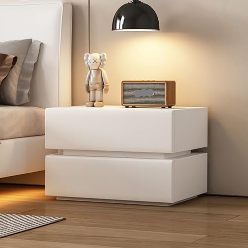 Scumlovy Mesita de Noche Moderna y Sencilla de Madera Maciza, Armario de Almacenamiento para Dormitorio, mesita de Noche de Madera con cajones, Armario, cómoda, Adecuada para Sala de Estar, dormitori