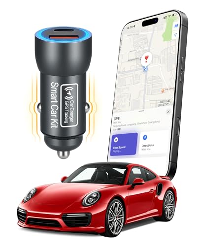 Hidden Car Tracker Charger, Car GPS Tracker Hidden Portable GPS Tracker Anti-Theft & Parking...