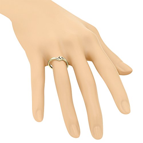 Dazzlingrock Collection 0.0tw 10K Solid Gold Round Cut Diamond Womens Bridal Bypass Solitaire Promise Ring4