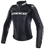 Hüftverstellung Dainese Motorradjacke mit Protektoren Motorrad Jacke Racing 3 Damen Lederjacke schwarz 42 (S), Sportler, Sommer