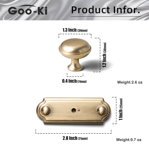 Goo-Ki 6pack Cabinet Knobs Champagne Bronze Drawer Knobs with Backplate Zinc Alloy Kitchen Hardware - Single Hole/Screw Bar Cabinet Pulls Drawer Handles with Spacer by Goo-Ki - Used condition - Image 4