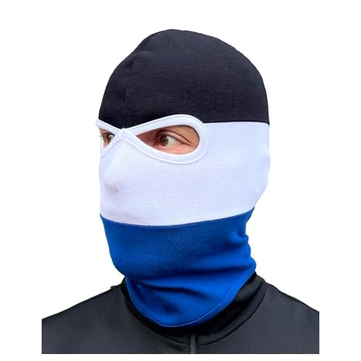 PGWEAR Sturmhaube in schwarz weiß blau gestreift I Maske Balaclava Unisex Einheitsgröße I Ultras Hooligans Ski Motorrad