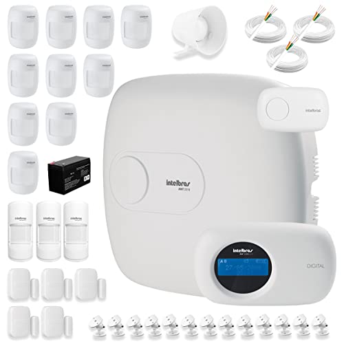 Kit Central de Alarme AMT 2018 E Intelbras 18 sensores Completo Monitorada via Internet com Aplicati