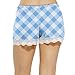 GOFULY Hiking Shorts Women Comfort Plaid Summer Lace Lounge Bottoms Fashion Drawstring Elastic Waist Womens Summer Shorts Romper Blue Xxxl