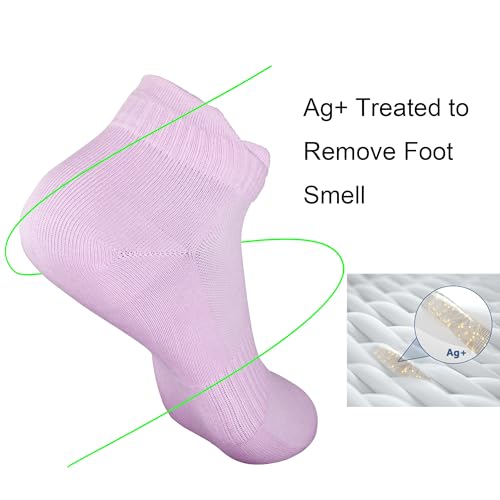 Image of Womens Anti Odor Breathable Moisture Wicking Sports Cotton Low Cut /Quarter Crew Socks for Athletes Foot