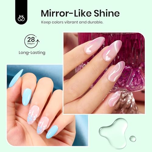 Image of Beetles 2Pcs 15ml Gel Base and Top Coat Set - Upgrade No Wipe Extra Glossy Top Coat Finish for Gel Nail Polish, Soak Off UV /LED Lamp Needed, Essentials for Long-Lasting Manicure Kit