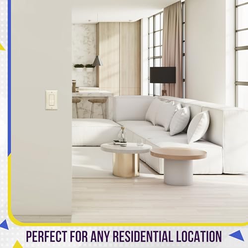 Image of ENERLITES Decorator Light Switch or Receptacle Outlet Wall Plate, Gloss Finish, Size 1-Gang 4.50 inch x 2.76 inch, Unbreakable Polycarbonate Thermoplastic, 8831-LA, Light Almond