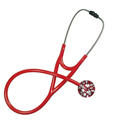 Stethoscope - Clinical Grade - Professional - Single Adult - Hearts and Glitter Design by Ultrascope