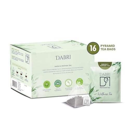 Image of Dabri Immunity Support Tea Bags 16 Pyramid Dip Tea Bags|Pack of 2 x 16 Bags Each|Rich Antioxidant|Pure Natural Organic Blend|Builds Immunity, Detoxifies, Boosts Metabolism & Aids Digestion