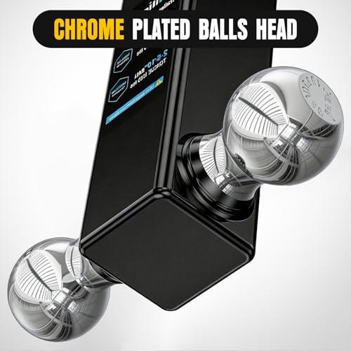 Image of Nilight Multi-Ball Trailer Hitch Ball Mount, 2 & 2-5 /16 Inch Balls, Dual Ball Mount fits 2-1 /2-Inch Hitch Receiver, Chrome Plating