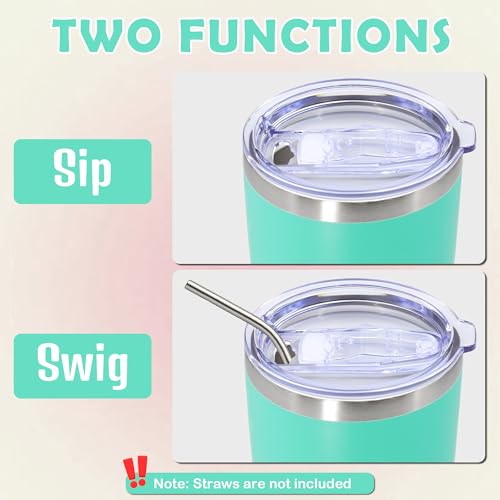 AUWBON 20oz Tumbler Stainless Steel Tumbler Coffee Tumbler with Lid Light Blue, 12P by AUWBON - Used condition - Image 7