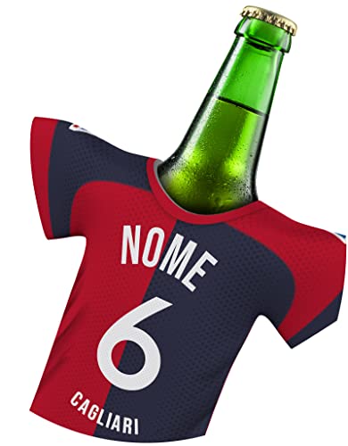 myfanshirt Maglia Personalizzata con Nome e numeroe la Maglia Tifosi del Cagliari Articoli di Fan per Gli Uomini Calcio raffreddatore di Bottiglie ITITT