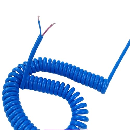 Câble électrique spiralé en polyuréthane bleu à robustesse améliorée
