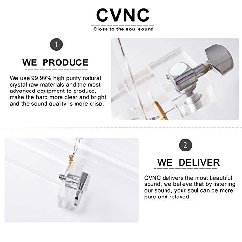 CVNC Crystal Singing Harp 432HZ CDEFGABC Note Including Free Alumina Carrry Case Healing Instrument For Sound Therapy - Thumbnail 3