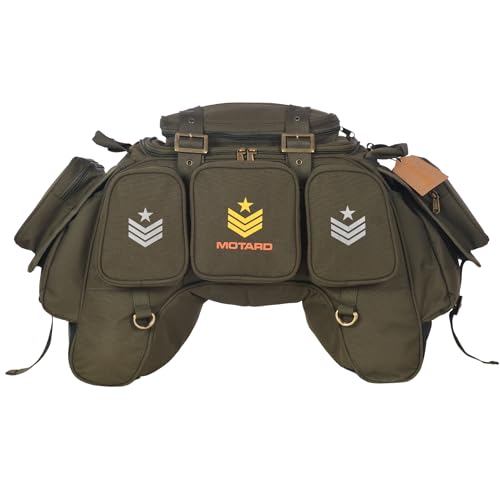 Image of MOTARD Bombardier Motorbike Waterproof Saddle and Tail Bag 65 Liters | Mini Waterproof Tail Bag | Compatible with Sports & Street Motorbikes