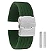 ZXF Uhrenarmband, Retro Grün Silikon Armband 18mm 20mm 22mm 24mm Durable Wasserdicht Armband Uhr Band Silikon Gummi Uhrenarmband (Color : E, Size : 24mm)