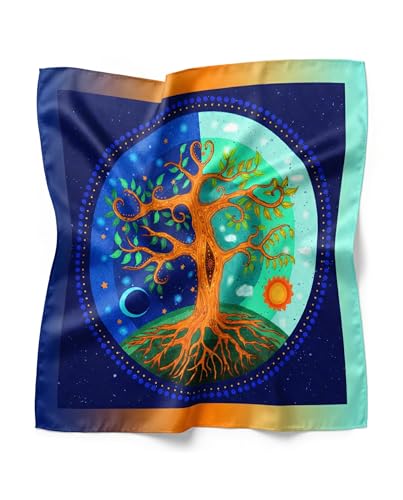Image of Satin Silk Small Square Scarf for Women, Printed Soft and Comfy Neck Head Tie Scarf Bandana