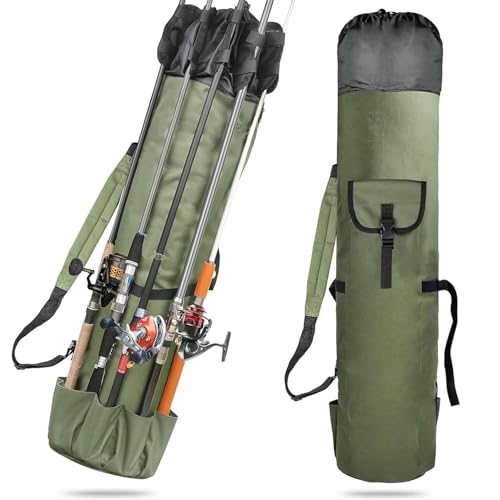 1,15 Metros Bolsa De Pesca Multifuncional,Bolsa Para Guardar Varas De Pesca, Grande capacidade, Comporta 5 varas de pesca, À Prova D'água, Robusto E Durável
