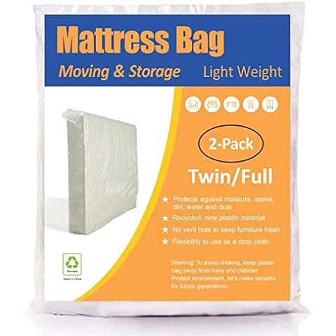 ComfortHome Mattress Bag for Moving and Storage, Fits Twin and Full Size Mattress, 2 Pack Cover