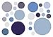 dekodino® Pegatina de pared pastel círculos en azul y gris 25 piezas set