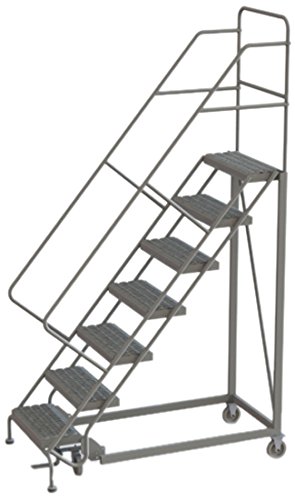 Tri-Arc KDEC107166 7-Step Forward Descent Steel Rolling Warehouse Ladder